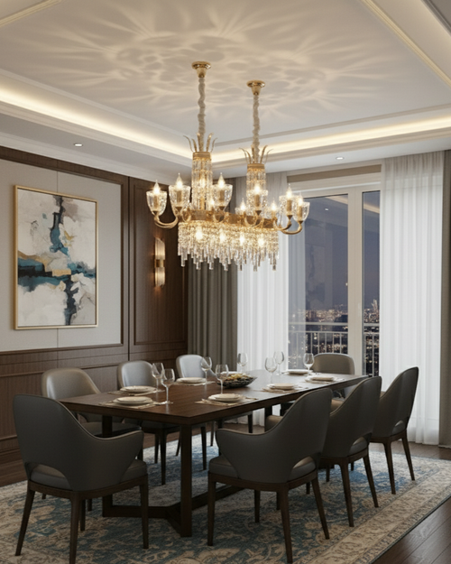 Imperial Twin Crystal Chandelier - 10 Bulb